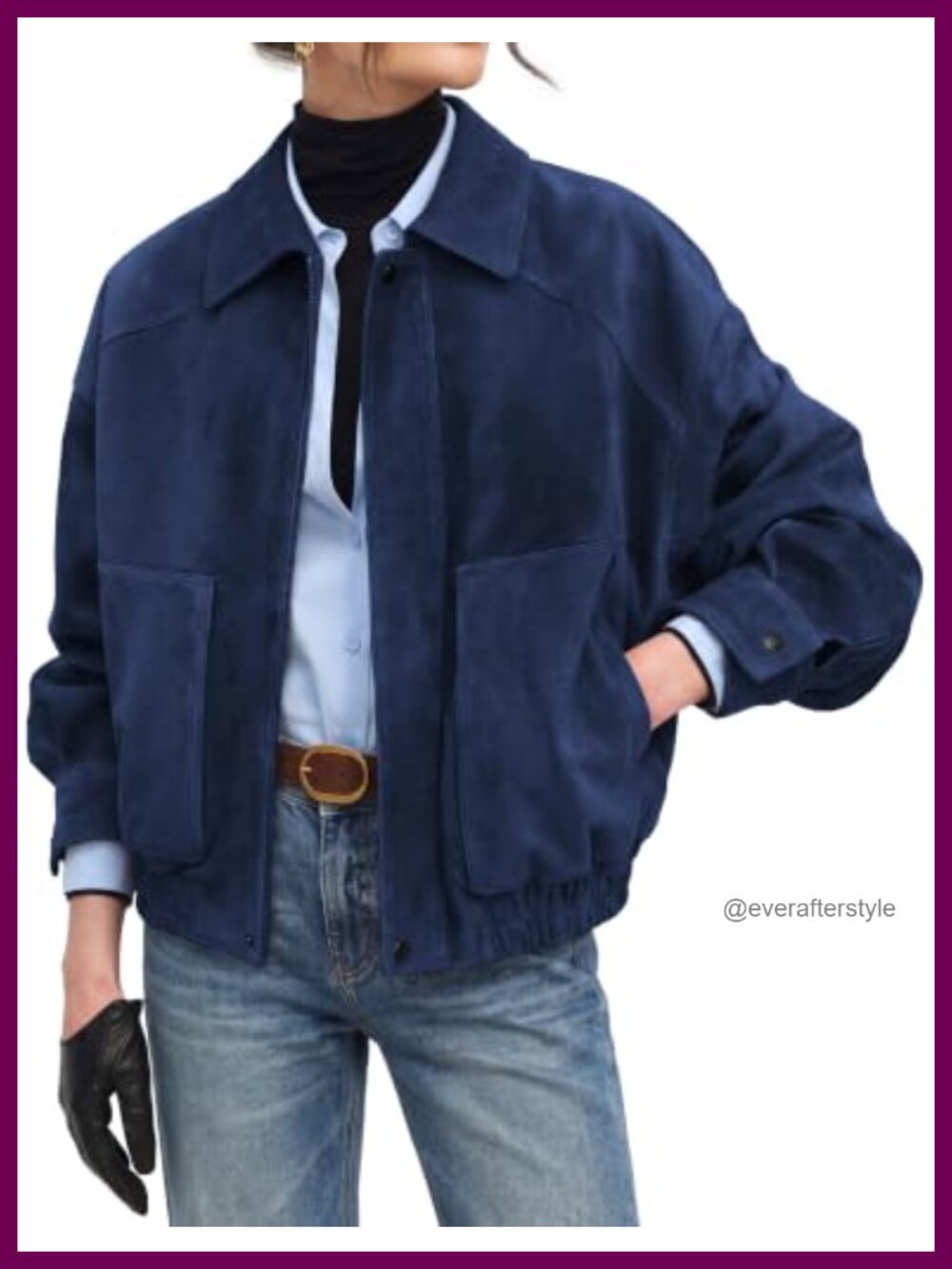 Faux Suede Bomber Jacket Oversized Zip Front Coat Fall Layering